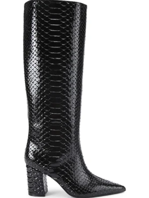 Kurt Geiger London kozaki skórzane Regent Point Knee Boot damskie kolor czarny na słupku 5026500719