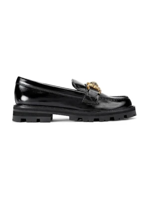 Kurt Geiger London mokasyny skórzane Mansion Loafer damskie kolor czarny na platformie 4728300309