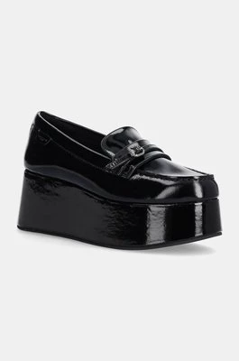 Kurt Geiger London mokasyny skórzane Mayfair Flatform Loafer damskie kolor czarny na platformie 3518100309