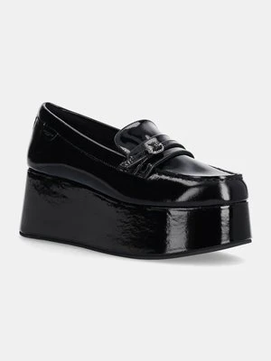 Kurt Geiger London mokasyny skórzane Mayfair Flatform Loafer damskie kolor czarny na platformie 3518100309