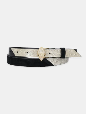 Kurt Geiger London pasek skórzany damski kolor czarny 9693401129