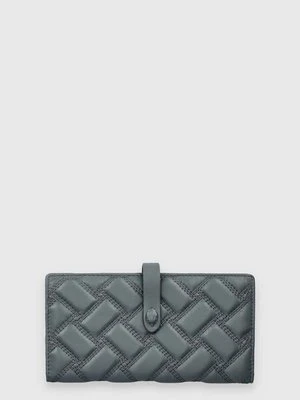 Kurt Geiger London portfel skórzany LEATHER SOFT WALLET DR damski kolor szary 646720109