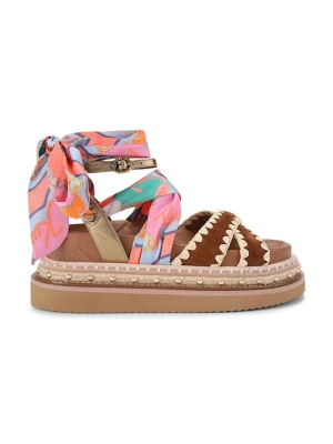 Kurt Geiger London sandały damskie skórzane Orson Cross Scarf Sdl