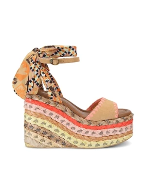 Kurt Geiger London sandały na wysokim obcasie Chelsea Scarf Wedge