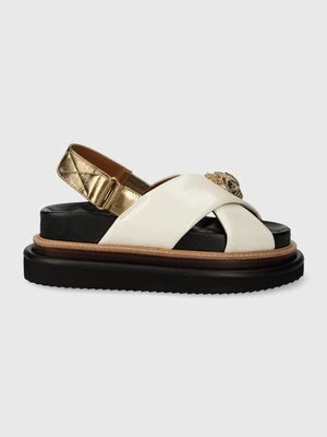 Kurt Geiger London sandały skórzane Orson Cross Strap Sandal damskie kolor biały na platformie 9992241109