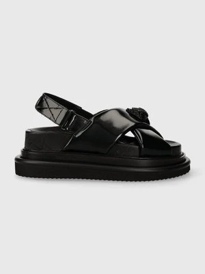 Kurt Geiger London sandały skórzane Orson Cross Strap Sandal damskie kolor czarny na platformie 2028900309