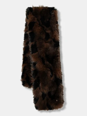 Kurt Geiger London szalik damski kolor brązowy wzorzysty 9433630609