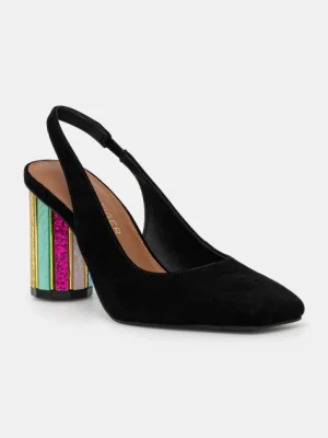 Kurt Geiger London szpilki Perspex Heel Sling kolor czarny na słupku 3968505209