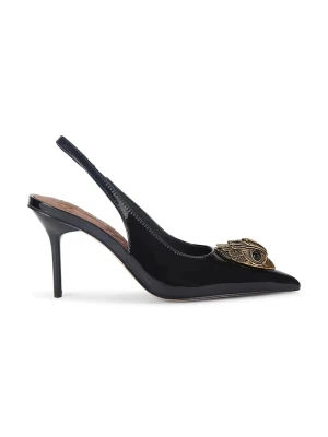 Kurt Geiger London szpilki skórzane Large Eagle Sling czarny