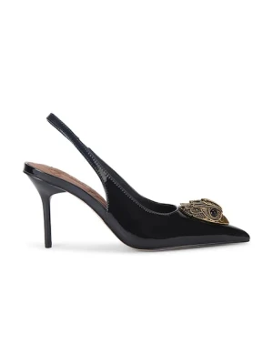 Kurt Geiger London szpilki skórzane Large Eagle Sling kolor czarny 5386400309