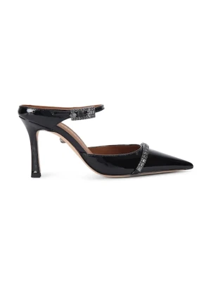 Kurt Geiger London szpilki skórzane Strass Point Mule