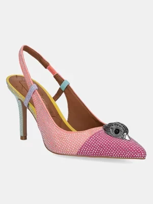 Kurt Geiger London szpilki zamszowe Belgravia High Sling kolor multicolor 3422869209