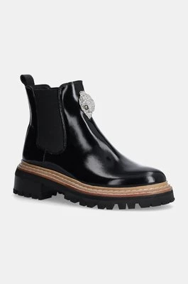 Kurt Geiger London sztyblety skórzane Belgravia Chelsea Boot damskie kolor czarny na platformie 3491900309