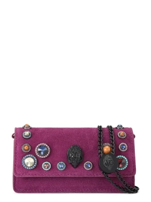 Kurt Geiger London torebka crossbody damska zamszowa SHOREDITCH fioletowy
