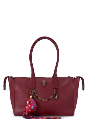 Kurt Geiger London torebka shopper damska skórzana SLOANE bordowy