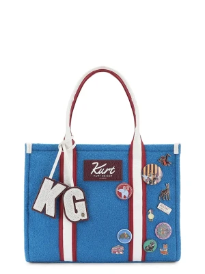 Kurt Geiger London torebka shopper damska z łączonych materiałów niebieski