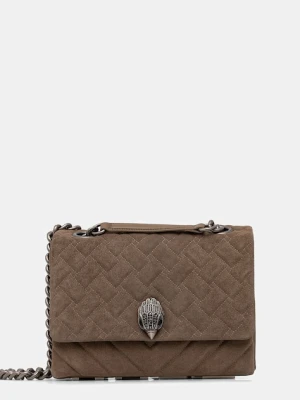 Kurt Geiger London torebka zamszowa KENSINGTON kolor brązowy 9959847209