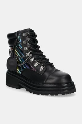 Kurt Geiger London workery skórzane Chelsea Combat Boot damskie kolor czarny na platformie 3423805019