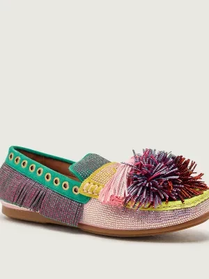 Kurt Geiger Mokasyny POM POM | zamsz