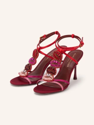 Kurt Geiger Sandały Na Obcasie Z Kamyczkami Ozdobnymi pink