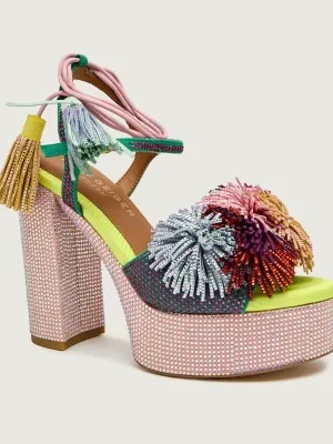 Kurt Geiger Sandały na słupku POM POM