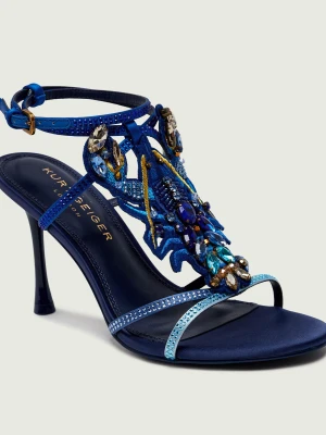 Kurt Geiger Sandały na szpilce Lobster chabrowy