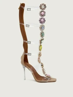 Kurt Geiger Sandały na szpilce OCTAVIA GLADIATOR | z dodatkiem skóry