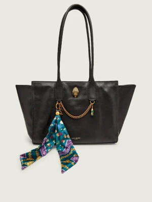 Kurt Geiger Skórzana shopperka + apaszka Sloane czarny