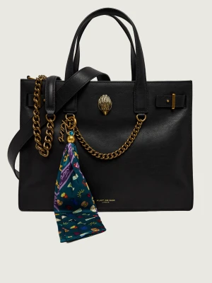 Kurt Geiger Skórzana shopperka + apaszka The Sloane czarny