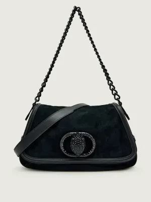 Kurt Geiger Skórzana torebka na ramię 690-CHELSEA LG | zamsz