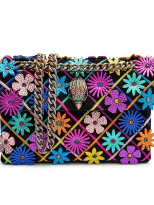 Kurt Geiger Skórzana torebka na ramię MINI KENSINGTON FLOWERS