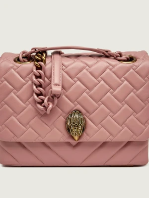 Kurt Geiger Skórzana torebka na ramię The Kensington pudrowy róż