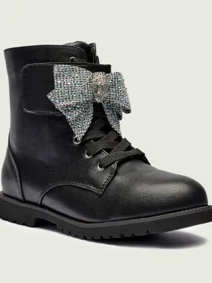 Kurt Geiger Skórzane botki KENSINGTON STRAP BOW