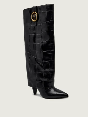 Kurt Geiger Skórzane kozaki FOLD OVER