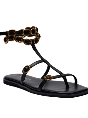 Kurt Geiger Skórzane sandały REGENT FLAT GLADIATOR