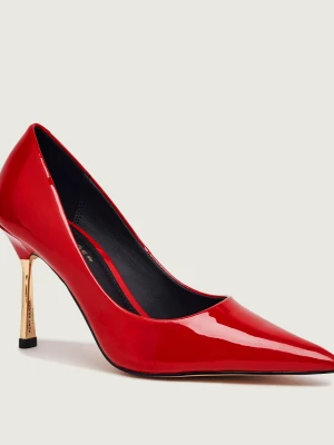 Kurt Geiger Skórzane szpilki Bank Court czerwony