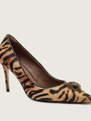 Kurt Geiger Skórzane szpilki Belgravia Eagle Court camel