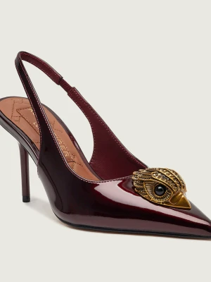 Kurt Geiger Skórzane szpilki LARGE EAGLE bordowy