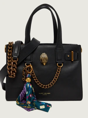 Kurt Geiger Skórzany kuferek Sloane czarny