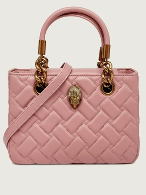 Kurt Geiger Skórzany kuferek SQ Kensington różowy