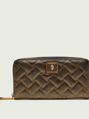 Kurt Geiger Skórzany portfel PIMLICO ZIP AROUND złoty