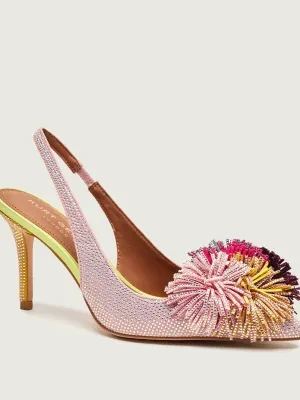 Kurt Geiger Szpilki POM POM SLING | zamsz