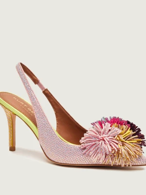 Kurt Geiger Szpilki POM POM SLING | zamsz