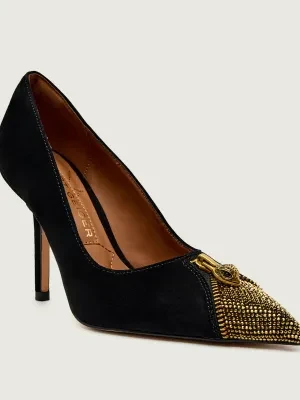 Kurt Geiger Szpilki ZIP COURT | zamsz