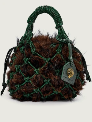 Kurt Geiger Torebka na ramię 2w1 MACRAME CRYSTAL | shearling