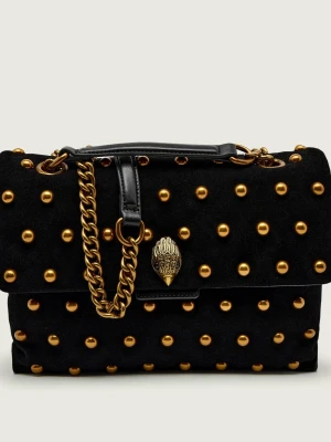 Kurt Geiger Torebka na ramię LG KENSINGTON STUDS | zamsz czarny
