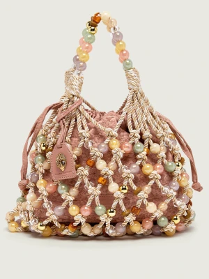 Kurt Geiger Worek Macrame kremowy