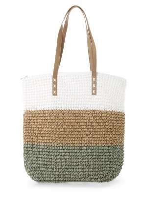 Kurt Kölln Damska torba shopper Kobiety papier beżowy|zielony|biały|wielokolorowy w paski,