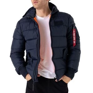 Kurtka Alpha Industries Hooded Puffer 11811307 - granatowa