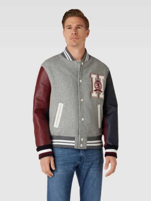 Kurtka baseballowa z detalami z logo model ‘LEATHER VARSITY’ Tommy Hilfiger